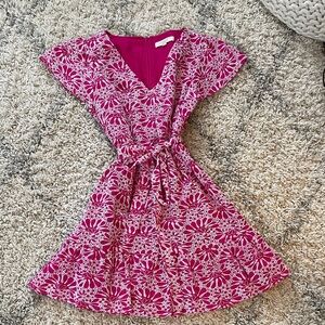 LOFT Pink and White Floral Mini Dress